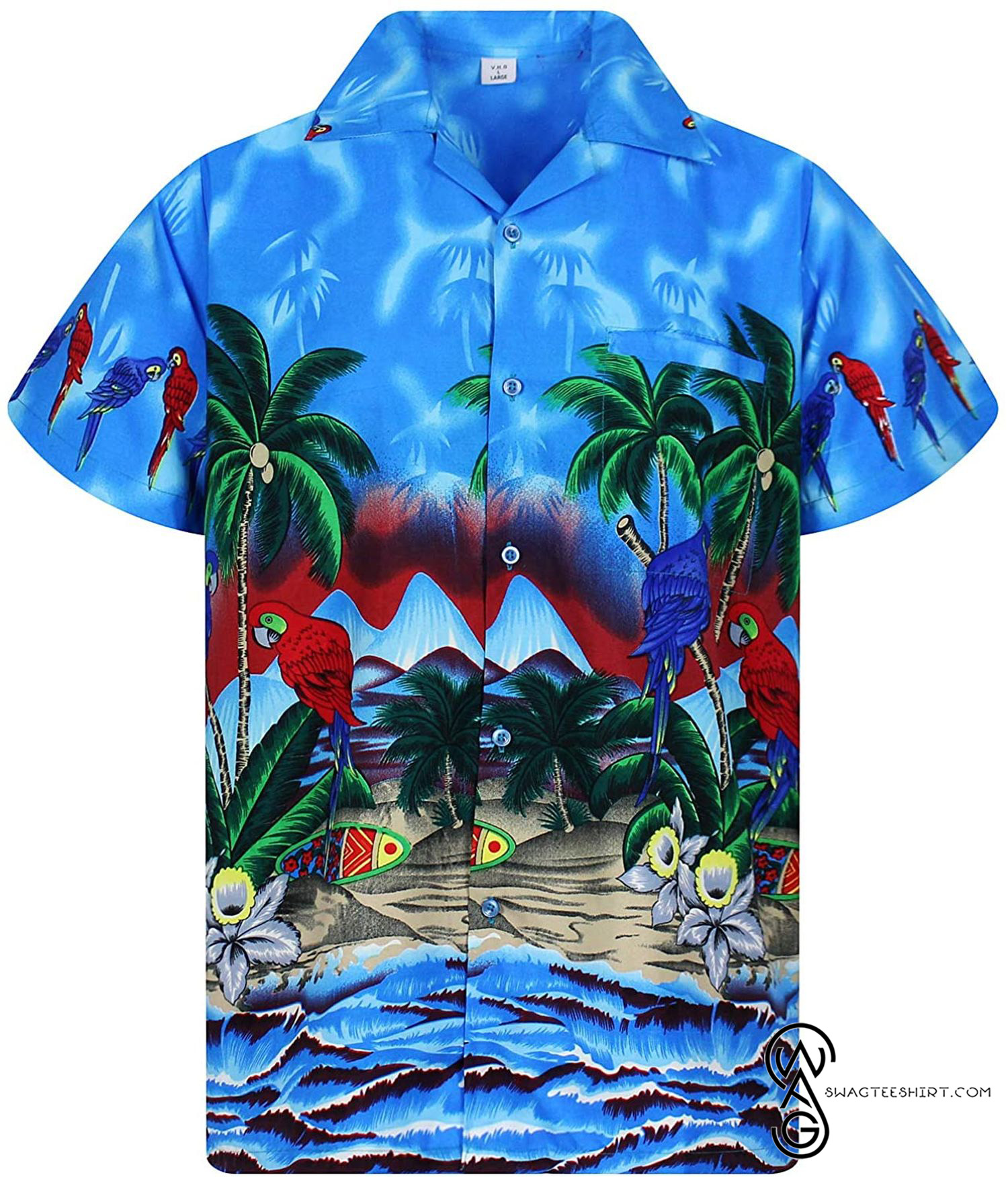 [Top Trending] Funky Aloha Hawaiian Summer Beach Print Parrot Flowers Shirt